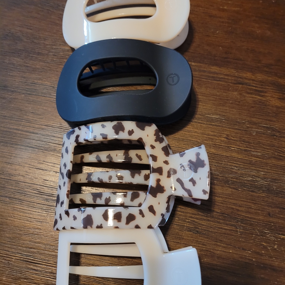 Teleties Chic Hair Clips in Black, White, and Animal Print